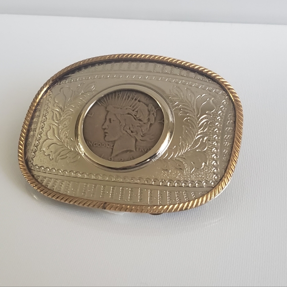 Vintage GERMAN SILVER Engraved Belt Buckle - Picture 3 of 11